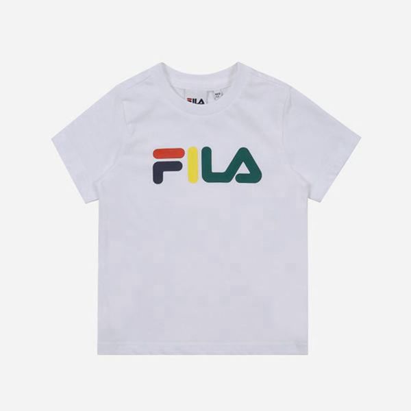 Camisetas Manga Corta Fila Niñas Blancas - Colorful Crew Neck S/S - España 652039JWM